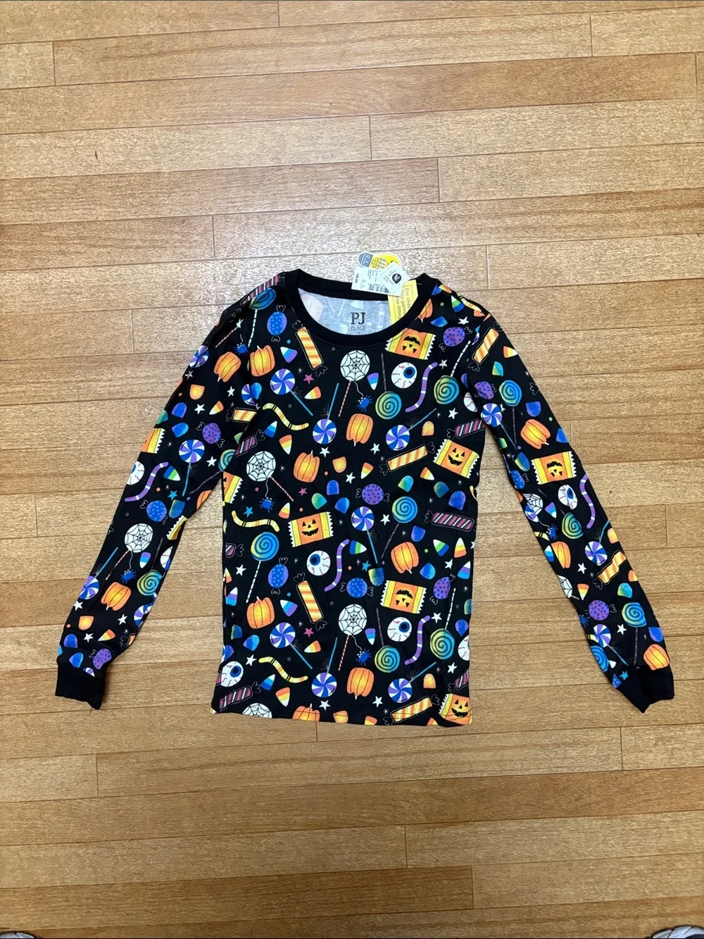 The Children's Place Black Halloween Candy & Pumpkin Pajama Set